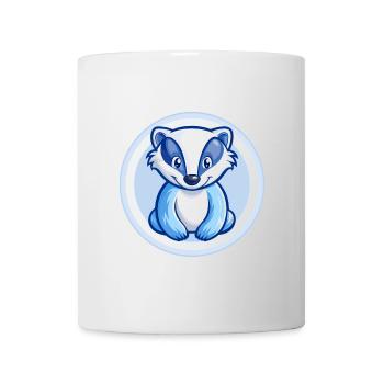 blaireau bleu kawaii dessin animé personnage clipart animal de compagnie - Mug blanc - blanc - Devant