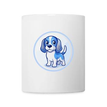 Beagle Dog Blue Kawaii Cartoon Character Clipart - Mug - white - Front