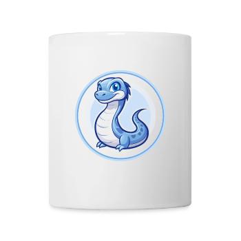 Basilisk Blau Kawaii Cartoon Figur Clipart Haustier - Tasse - Weiß - Vorne