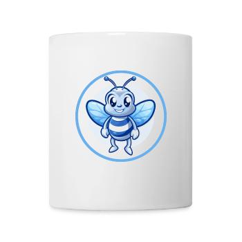 Bee Blue Cute Kawaii Cartoon Character Clipart Pet - Mug - white - Front