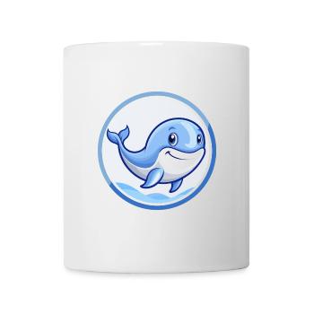 Blue whale Blue Kawaii Cartoon Character Clipart - Mug - white - Front