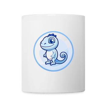 Chameleon Blue Kawaii Cartoon Character Clipart - Mug - white - Front