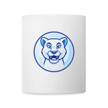 Cougar Bleu Kawaii Dessin Animé Personnage Clipart Animal de compagnie - Mug blanc - blanc - Devant