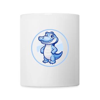 Crocodile Bleu Kawaii Dessin Animé Personnage Clipart - Mug blanc - blanc - Devant