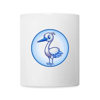 Crane Blue Kawaii Cartoon Character Clipart Pet - Mug - white - Front