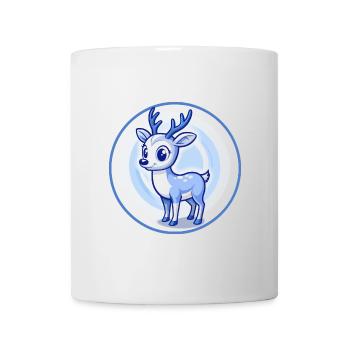 Deer Blue Kawaii Cartoon Character Clipart Pet - Mug - white - Front