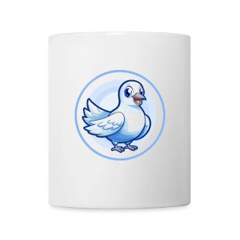 Taube Blau Kawaii Cartoon Figur Clipart Haustier - Tasse - Weiß - Vorne