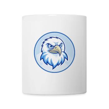 Falke Blau Kawaii Cartoon Figur Clipart Haustier - Tasse - Weiß - Vorne