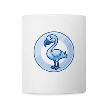Flamingo Blau Kawaii Cartoon Charakter Clipart Haustier - Tasse - Weiß - Vorne