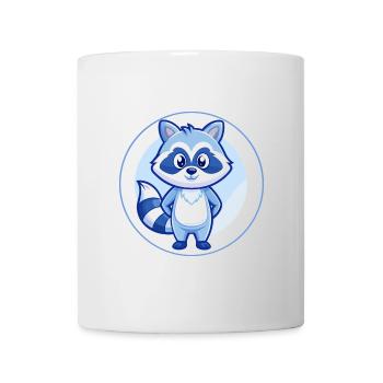 raton laveur bleu kawaii dessin animé personnage clipart animal de compagnie - Mug blanc - blanc - Devant