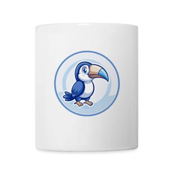 Tukan Blau Kawaii Cartoon Figur Clipart Haustier - Tasse - Weiß - Vorne