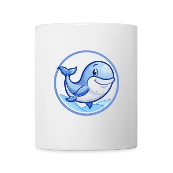 Wal Blau Kawaii Cartoon Figur Clipart Haustier - Tasse - Weiß - Vorne