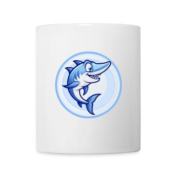 Barracuda Blue Kawaii Dessin animé Personnage Clipart - Mug blanc - blanc - Devant