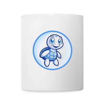 Turtle Blue Kawaii Cartoon Character Clipart Pet - Mug - white - Front