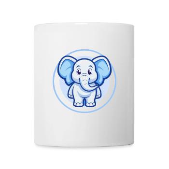Elefant Blau Kawaii Cartoon Figur Clipart Haustier - Tasse - Weiß - Vorne