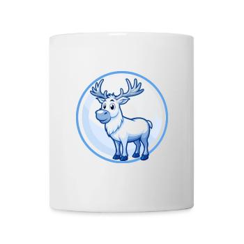 Elch Blau Niedlich Kawaii Cartoon Figur Clipart Haustier - Tasse - Weiß - Vorne