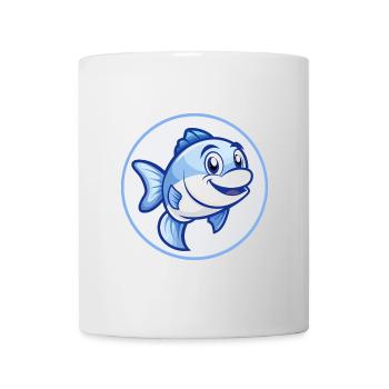 Fish Blue Kawaii Cartoon Character Clipart Pet - Mug - white - Front