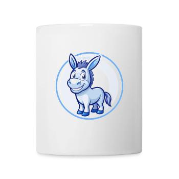 Âne Bleu Kawaii Dessin Animé Personnage Clipart Animal de compagnie - Mug blanc - blanc - Devant