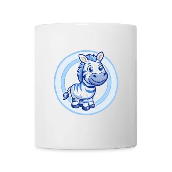 Zebra Blau Kawaii Cartoon Figur Clipart Haustier - Tasse - Weiß - Vorne