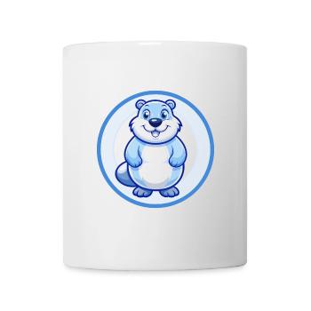 Murmeltier Blau Kawaii Cartoon Figur Clipart - Tasse - Weiß - Vorne
