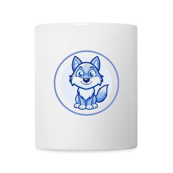 Wolf Blue Kawaii Cartoon Character Clipart Pet - Mug - white - Front