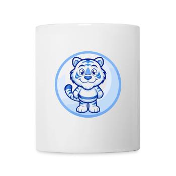 Tigre Bleu Kawaii Dessin Animé Personnage Clipart Animal de compagnie - Mug blanc - blanc - Devant