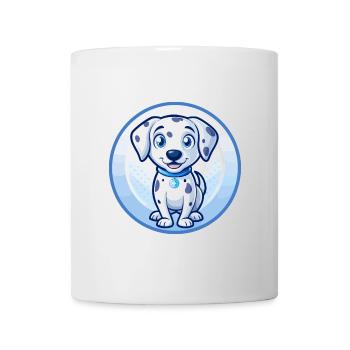 Dalmatiner Hund Blau Niedlich Kawaii Cartoon Clipart Haustier - Tasse - Weiß - Vorne