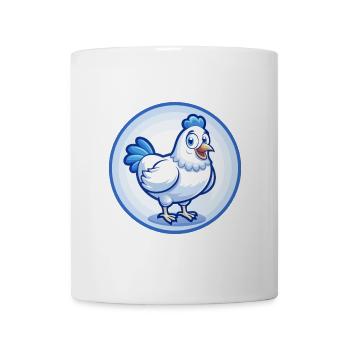 Poule Bleu Mignon Kawaii Dessin Animé Personnage Clipart Animal de compagnie - Mug blanc - blanc - Devant