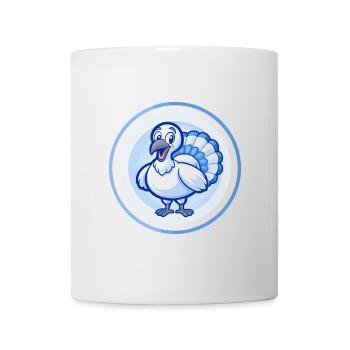 Turquie Bleu Kawaii Dessin Animé Personnage Clipart Animal de compagnie - Mug blanc - blanc - Devant