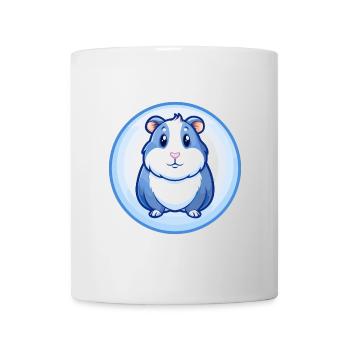 Cochon d’Inde Bleu Kawaii Dessin animé Personnage Clipart - Mug blanc - blanc - Devant