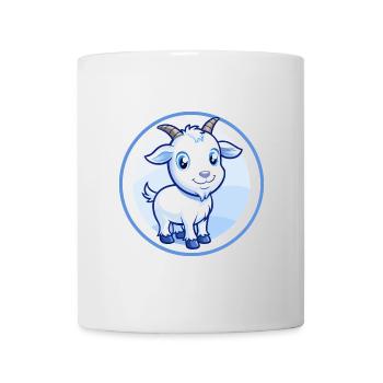 Ziege Blau Kawaii Cartoon Figur Clipart Haustier - Tasse - Weiß - Vorne