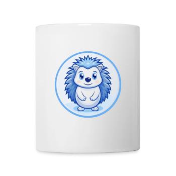 Igel Blau Kawaii Cartoon Figur Clipart Haustier - Tasse - Weiß - Vorne