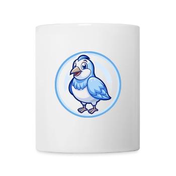 perdrix bleu kawaii personnage de dessin animé clipart - Mug blanc - blanc - Devant