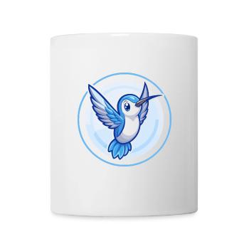 Kolibri Blau Kawaii Cartoon Figur Clipart - Tasse - Weiß - Vorne