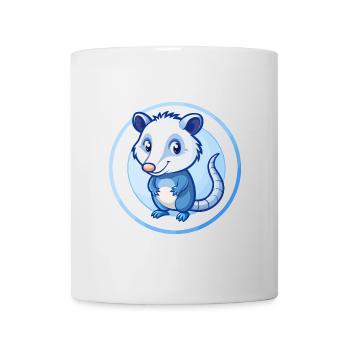 opossum bleu kawaii dessin animé personnage clipart animal de compagnie - Mug blanc - blanc - Devant