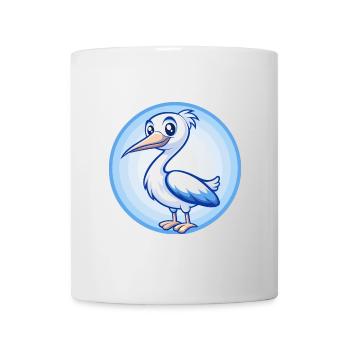 Storch Blau Kawaii Cartoon Figur Clipart Haustier - Tasse - Weiß - Vorne