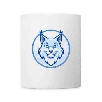 Luchs Blau Kawaii Cartoon Figur Clipart Haustier - Tasse - Weiß - Vorne