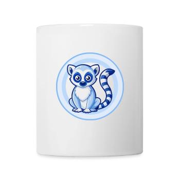 Lemur Blue Kawaii Cartoon Character Clipart Pet - Mug - white - Front