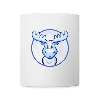 Elch Blau Kawaii Cartoon Figur Clipart Haustier - Tasse - Weiß - Vorne