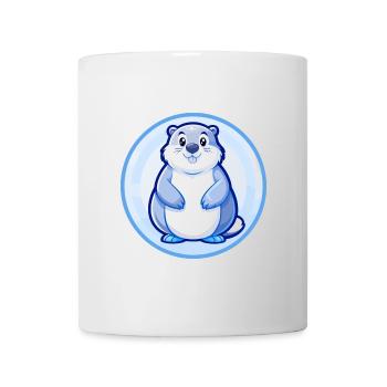 Murmeltier Blau Kawaii Cartoon Figur Clipart Haustier - Tasse - Weiß - Vorne