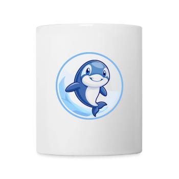 Orca Blue Kawaii Cartoon Character Clipart Pet - Mug - white - Front
