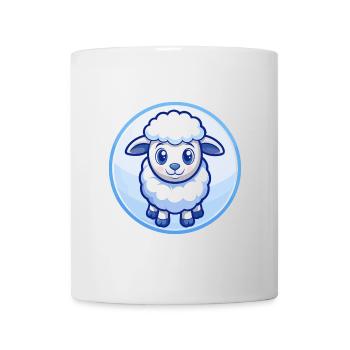 mouton bleu kawaii dessin animé personnage clipart animal de compagnie - Mug blanc - blanc - Devant