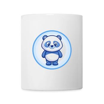Panda Blau Kawaii Cartoon Figur Clipart Haustier - Tasse - Weiß - Vorne