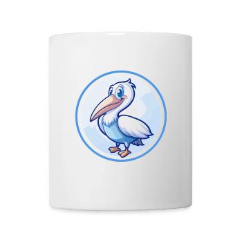 Pélican Bleu Kawaii Dessin Animé Personnage Clipart Animal de compagnie - Mug blanc - blanc - Devant
