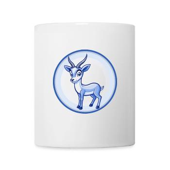 Impala Blau Kawaii Cartoon Figur Clipart Haustier - Tasse - Weiß - Vorne