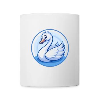 Schwan Blau Kawaii Cartoon Figur Clipart Haustier - Tasse - Weiß - Vorne