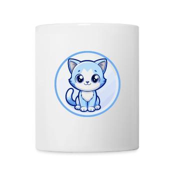 Kitten Blue Kawaii Cartoon Character Clipart Pet - Mug - white - Front