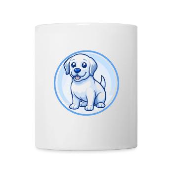 Labrador Retriever Dog Blue Kawaii Cartoon Pet - Mug - white - Front