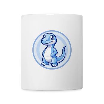 Komodowaran Blau Niedliche Kawaii Cartoon Clipart Haustier - Tasse - Weiß - Vorne