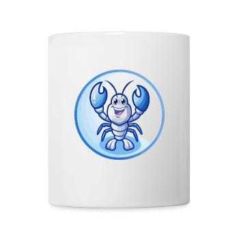 homard bleu kawaii dessin animé personnage clipart animal de compagnie - Mug blanc - blanc - Devant